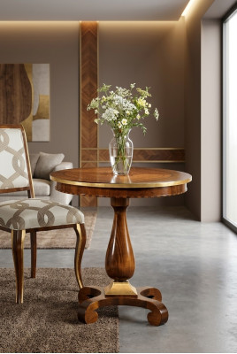 Mesa de comedor de lujo redonda en madera maciza Italia nueva mesas de comedor muebles redondos.
