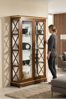 Mueble de salón de madera maciza con vitrina de vidrio de madera noble vitrina aparador nuevo.