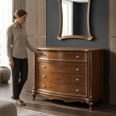 Madera Diseño clásico Comodas Cómoda Armario Armario alto Mesa con cajones