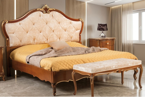Cama Muebles Cama doble Madera natural Muebles de dormitorio Diseño Camas Muebles Italia