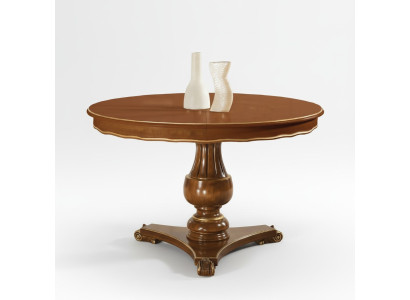 Mesa redonda de lujo de madera maciza en Italia, mesas de comedor redondas, mesa de comedor nueva.