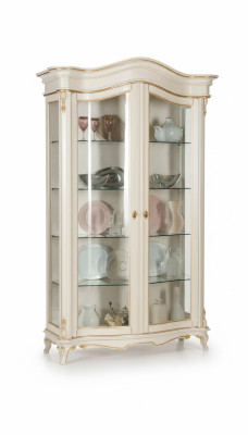 Vitrina de cristal Gabinete Vitrina Sala de estar Madera Credenza Muebles italianos Estante