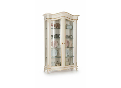 Vitrina de cristal Gabinete Vitrina Sala de estar Madera Credenza Muebles italianos Estante