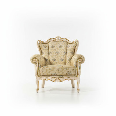 Sillón orejero de lujo, diseño de asiento de tela, tapicería estilo Elisa, textil, asiento individual nuevo.