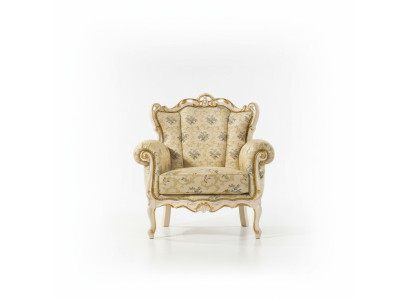 Sillón orejero de lujo, diseño de asiento de tela, tapicería estilo Elisa, textil, asiento individual nuevo.