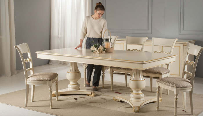 Mesa de comedor de lujo Mesa de comedor Mesas de madera Estilos Elise Muebles de comedor