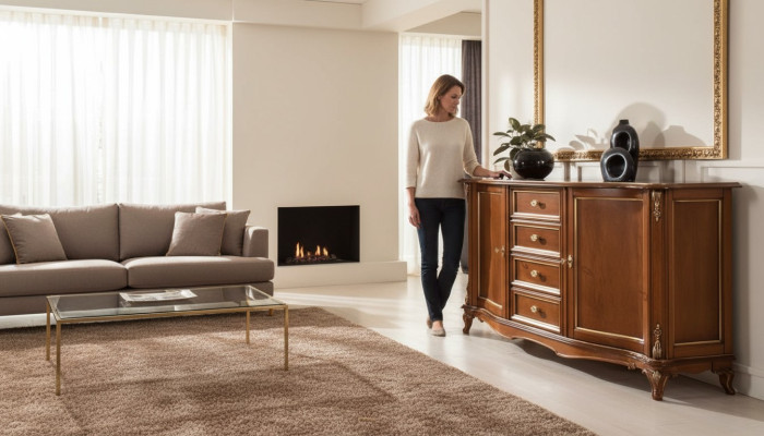 Muebles de lujo con cajones armario estantería armario de madera Italia aparador cómoda armario