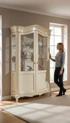 Vitrina italiana de muebles de lujo Vitrinas Cómoda Armario de diseño de vidrio