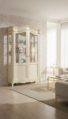Vitrina italiana de muebles de lujo Vitrinas Cómoda Armario de diseño de vidrio