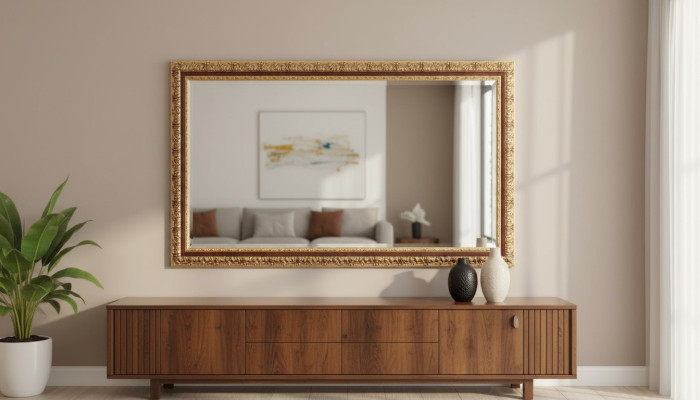 Italian Classic Designer Mirror Furniture Wall Mirror Wood Gold New Furniture