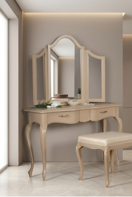 Vanity with mirror bedroom furniture design bedside table stool 2pcs. New