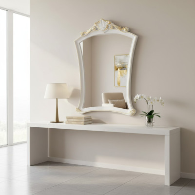 Espejo de lujo diseño clásico espejo blanco Muebles Estilos de espejo Elisa espejo nuevo