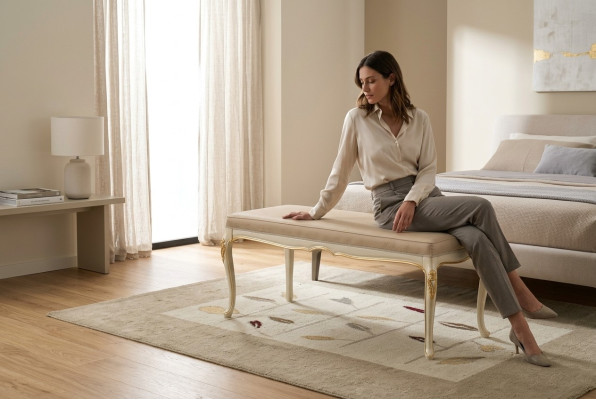 Sillón otomano chaise longue banco asiento textil taburete de diseño reposapiés taburete auxiliar.