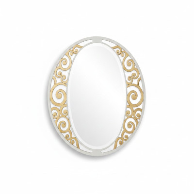Espejo de pared ovalado clásico de oro Muebles italianos Espejo clásico Nuevo