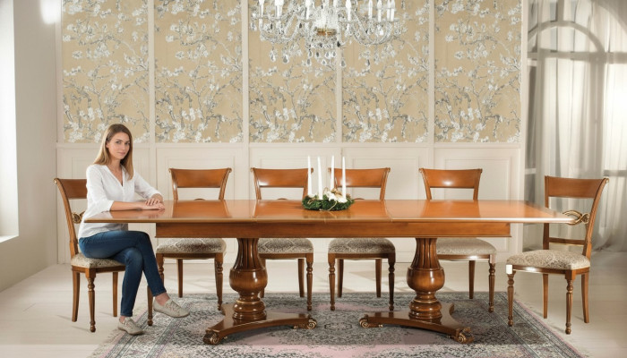 Conjunto completo de mesa de comedor + 6 sillas Conjunto de comedor Grupo de comida Mesa de madera Mesas de mesa de 7 piezas.