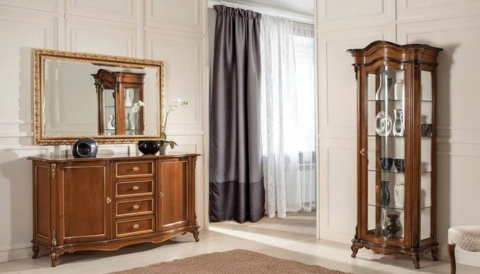 Muebles de comedor conjunto vitrina armario cómoda espejo aparador Muebles italianos de 3 piezas