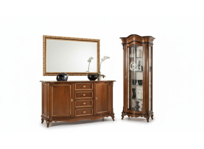 Muebles de comedor conjunto vitrina armario cómoda espejo aparador Muebles italianos de 3 piezas