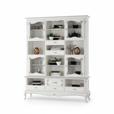 Vitrina de sala de estar, armario, estante de libros, aparador, muebles clásicos, estantes de madera.