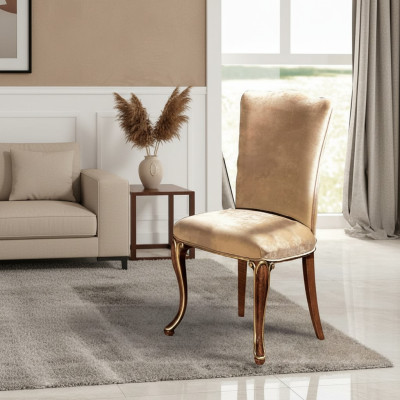 Silla de madera Muebles italianos Sillas de comedor Diseño de lujo Sillón de diseño Madera maciza