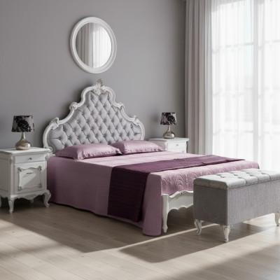 Cama dormitorio diseño camas madera cama doble muebles italianos Chesterfield