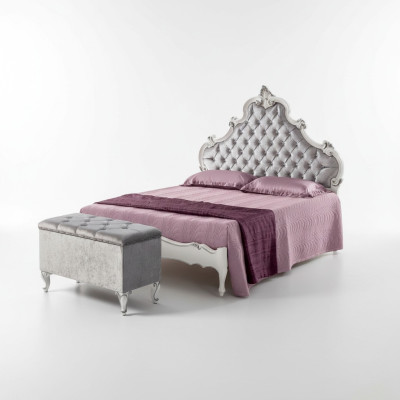 Cama dormitorio diseño camas madera cama doble muebles italianos Chesterfield