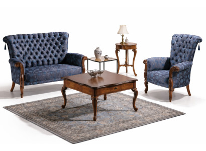 Sofá italiano 2 sillones mesa de café mesa auxiliar conjunto de lujo de 4 piezas