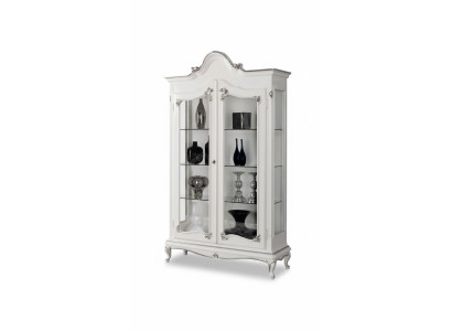 Vitrine Blanca Armario de vidrio Diseño Armario clásico de lujo de madera Nuevo
