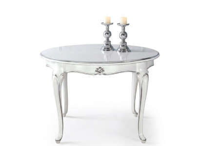 Mesa redonda de lujo de madera maciza italiana, mesas de comedor redondas, muebles de comedor nuevos.
