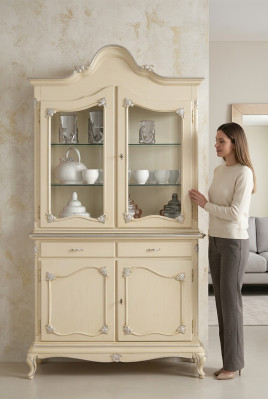 Vitrina de lujo italiana Muebles Vitrinas Comoda Armario de diseño de vidrio