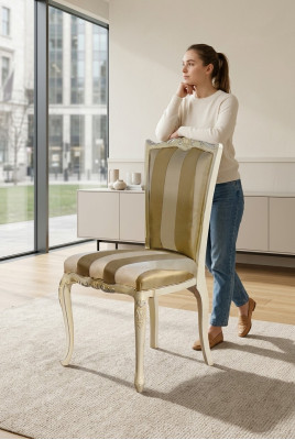 Silla de comedor de lujo Sillas clásicas de madera Diseño de silla de madera Muebles nuevos