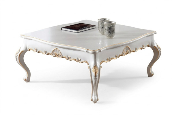 Mesa de centro Mesa auxiliar Sala de estar Madera Mesas Auxiliar Estilo italiano Mesa Blanca