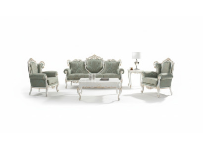 Juego de sofás Set Sofá Muebles clásicos de estilo barroco Sala de estar Sofá 5 piezas. Sofá Mesa