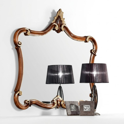 Espejo de pared italiano Espejo clásico Muebles de madera de lujo Mobiliario nuevo