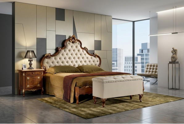 Muebles de cama Cama doble Chesterfield Muebles de dormitorio Camas Muebles Italia Nuevo