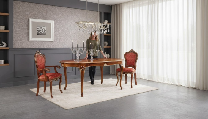 Juego de comedor, grupo de comedor, conjunto clásico de madera real de 3 piezas con 2 sillas.