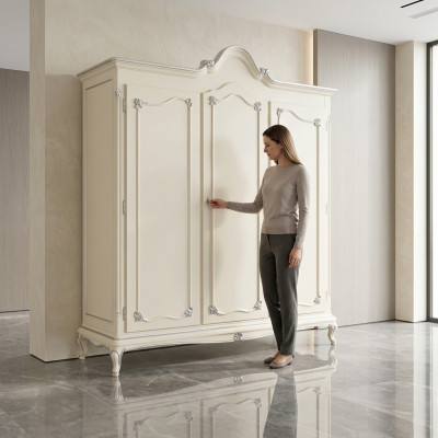 Armario de madera para ropa Diseño de muebles para el dormitorio Armarios blancos Italia Nuevos