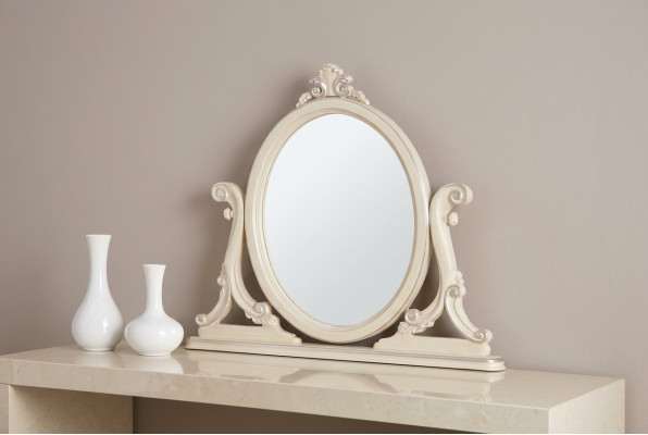 Espejo redondo Diseño clásico Espejo de pared Espejito redondo Blanco Italia Nuevo