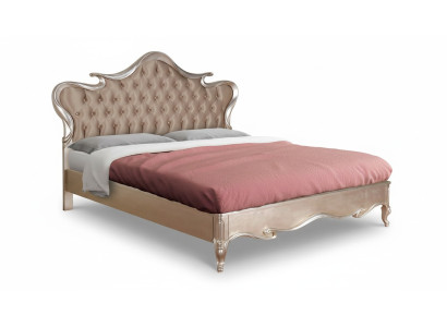 Cama Chesterfield acolchada de diseño de lujo doble para hoteles, nueva de madera italiana.