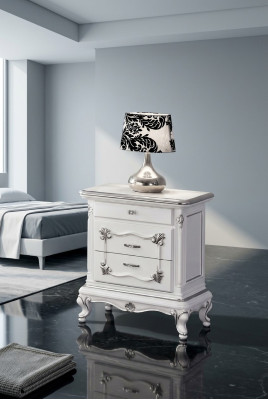 Clásica mesita de noche Mesa auxiliar Muebles Mobiliario italiano Madera Mesa