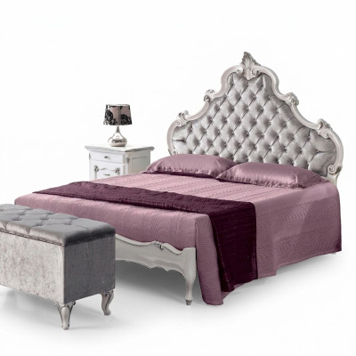 Chesterfield Bett Tapizado Diseño Lujo Cama Doble de Hotel Camas Italianas de Madera Nueva