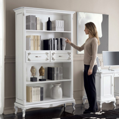 Vitrina de salón armario librería estantería aparador muebles clásicos estantes de madera.