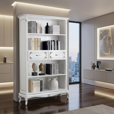 Vitrina de salón armario librería estantería aparador muebles clásicos estantes de madera.