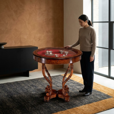 Mesa de centro Mesa de madera Diseño de mesas Mesa redonda italiana Mesa auxiliar de madera