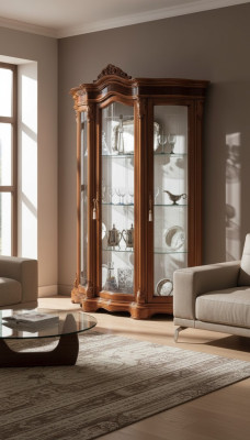 Vitrina de cristal Armario de vidrio Vitrina Sala de estar Madera Aparador Muebles italianos Estante