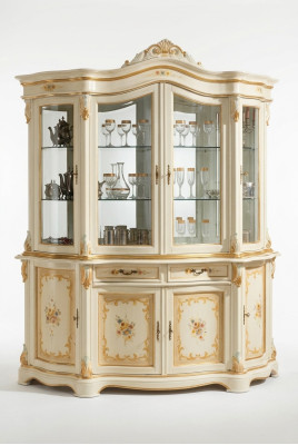 Vitrina de vidrio Armario Vitrina Sala de estar Madera Credenza Muebles italianos Estante