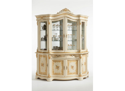 Vitrina de vidrio Armario Vitrina Sala de estar Madera Credenza Muebles italianos Estante