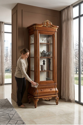 Vitrina Gabinete de vidrio Muebles de madera para sala de estar Vitrinas Muebles de lujo italianos