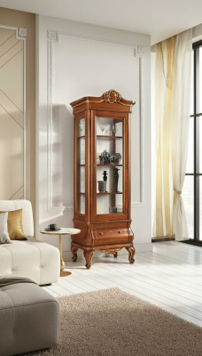 Vitrina Gabinete de vidrio Muebles de madera para sala de estar Vitrinas Muebles de lujo italianos