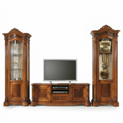 Vitrina rtv salón pared para televisión mueble diseño art déco conjunto de vitrinas armario.