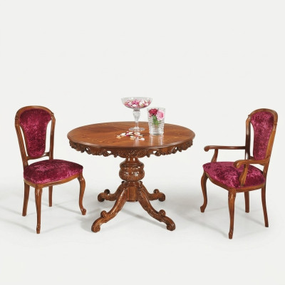 Diseñador de mesa de comedor de madera maciza extensible con tablero de extensión.
